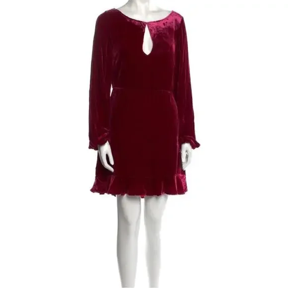 For Love And Lemons Dress Medium Red Velvet Quiet Luxury Designer Event NWT‎ - Picture 2 of 16